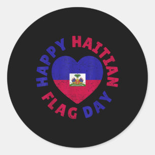 Fijne Haïtiaanse Vlagdag Cool Haïti Vlag Hart Vrou Ronde Sticker