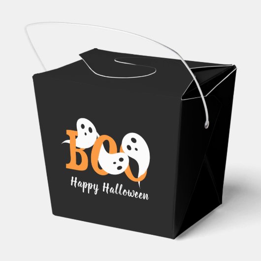 Fijne Halloween Boo Geesten Zwarte Favorieten Doos Bedankdoosjes (Achterkant)