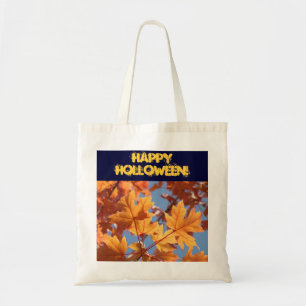 Fijne Halloween! boodschappentas stof Oranje Blade Tote Bag