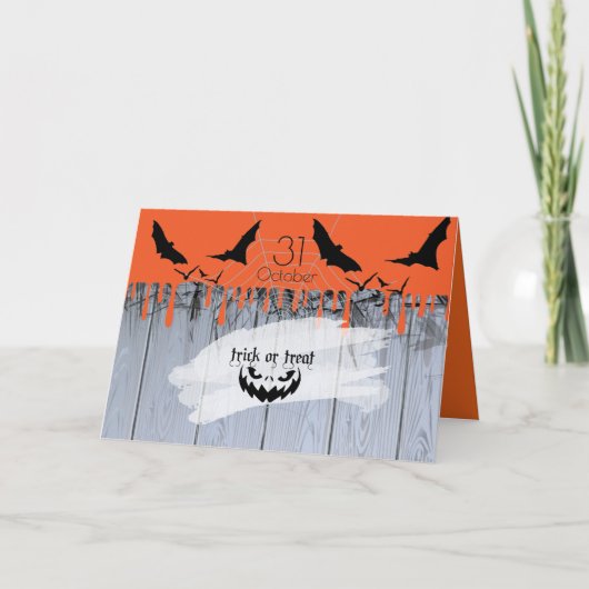 Fijne Halloween-feest "Snoep of een grap" Kaart (Voorkant)
