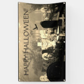 FIJNE HALLOWEEN! Graveyard-banner Spandoek (Verticaal)