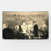 FIJNE HALLOWEEN! Graveyard-banner Spandoek (Horizontaal)