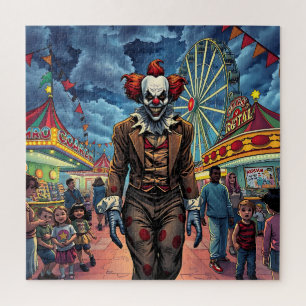 Fijne Halloween   griezelige clown Legpuzzel