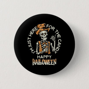 Fijne Halloween! Ik ben hier voor het Snoep Grappi Ronde Button 5,7 Cm