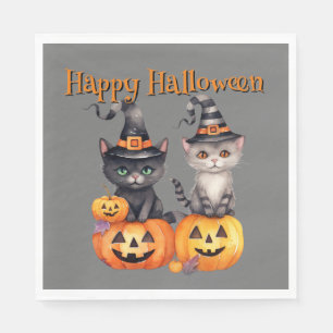 Fijne Halloween KITTENS EN POMPOENEN Servet