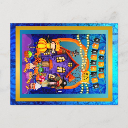 Fijne Halloween kostuum kinder feestviering Briefkaart (Voorkant)
