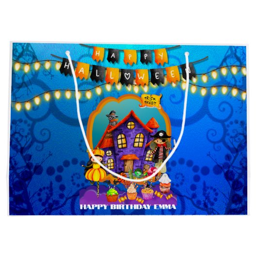 Fijne Halloween kostuum kinder feestviering Groot Cadeauzakje (Achterkant)