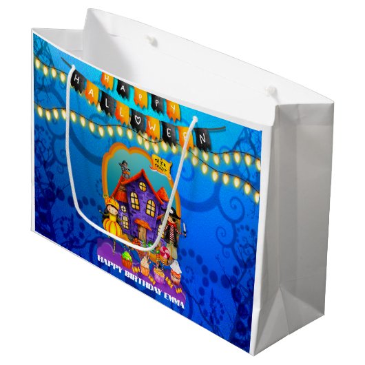 Fijne Halloween kostuum kinder feestviering Groot Cadeauzakje (Voorkant Gekanteld)