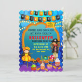 Fijne Halloween kostuum kinder feestviering Kaart (Staand voorkant)