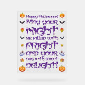 Fijne Halloween nacht van angst Acryl Bord (Voorkant)