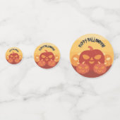 Fijne Halloween! Pompoenen Tafel Confetti (Voorkanten)