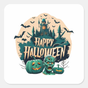 Fijne Halloween Vierkante Sticker