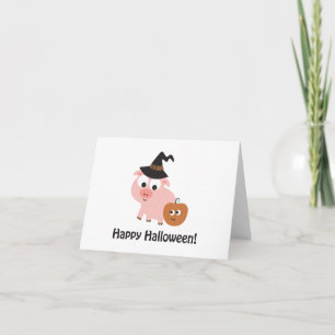 Fijne Halloween! Witte varken Kaart
