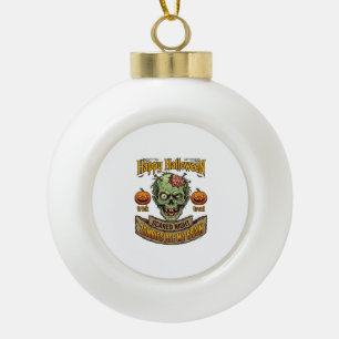 Fijne Halloween Zombies Aten Hersenen Zombie Hoofd Keramische Bal Ornament