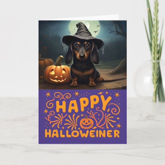Fijne Halloweener Schattige Hond Kaart (Voorkant)