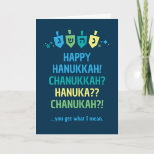 Fijne Hanukkah Chanukah Dreidel Wenskaart Kaart