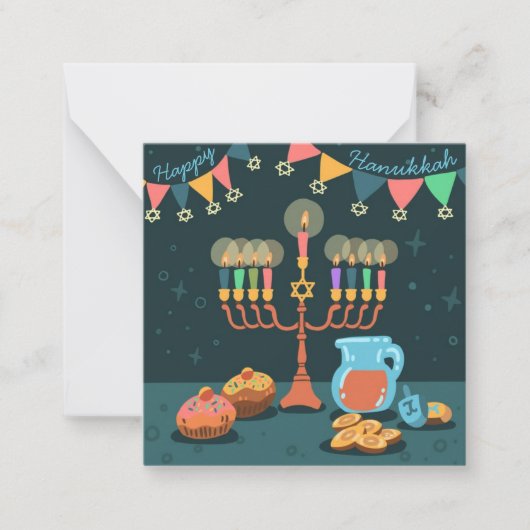 Fijne Hanukkah Notitiekaartje (Voorkant)