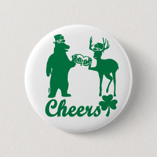 Fijne Heilige Patricks Dag Cheers! Ronde Button 5,7 Cm