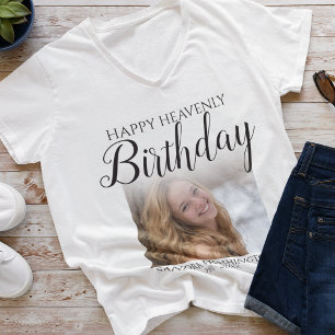 Fijne Hemelse Verjaardag Foto Herdenkings T-shirt