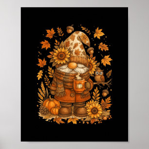 Fijne Herfst Allemaal Kabouter Pompoen Herfst Dank Poster