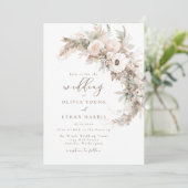 Fijne herfst bloemenbruiloft kaart (Staand voorkant)