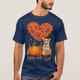 Fijne herfst iedereen Corgi hond pompoen Thanksgiv T-shirt