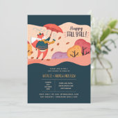 Fijne herfst iedereen knusse vos folk art baby sho kaart (Staand voorkant)