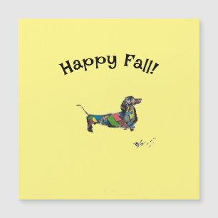 Fijne Herfst! Magnetische Kaart met Dachshund