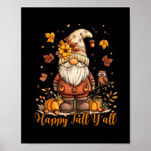 Fijne Herfst Mensen Gnome Pompoen Herfst Thanksgiv Poster