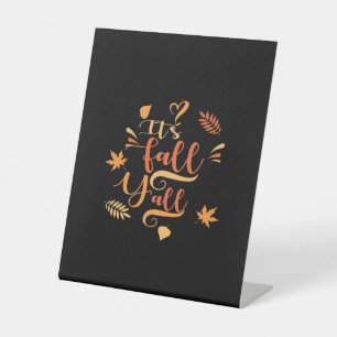 Fijne Herfst Mensen Het Is Herfst Mensen Retro Kla Reclamebord Met Voetstuk