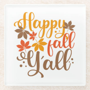 Fijne Herfst voor Y'all Glazen Onderzetter