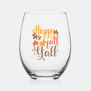 Fijne Herfst voor Y'all Wijnglas Zonder Voet