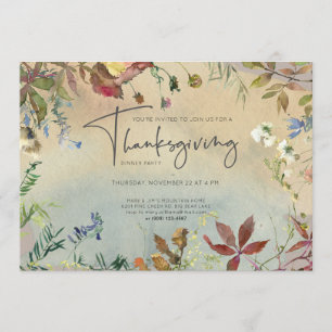 FIJNE HERFST   Waterverf Thanksgiving Dinner Party Kaart