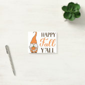 Fijne Herfst Y'all. Autumn gnome houdt pompoen vas Post-it® Notes (Kantoor)