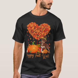 Fijne Herfst Y'all Chihuahua Hond Pompoen Thanksgi T-shirt