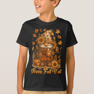 Fijne Herfst Y'all Kabouter Pompoen Herfst Dankzeg T-shirt