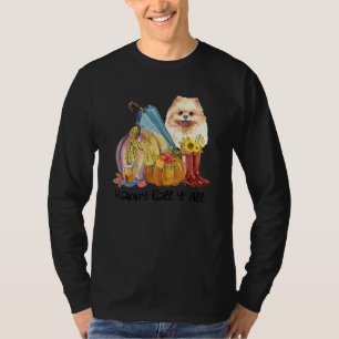 Fijne Herfst Yall Pommeren Hond Moeder Pompoen Her T-shirt