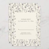 Fijne herfsttuin wilde bloemen RSVP kaart (Voorkant / Achterkant)