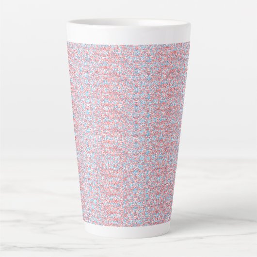 Fijne, herhalende, lichtroze en lichtblauwe vacht latte mok (Voorkant)