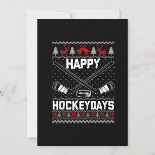 Fijne Hockeydagen Grappige Kerstmis IJshockeyspele Feestdagenkaart