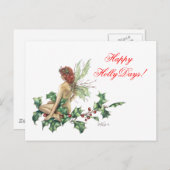 Fijne Holly Days! Fairy Fantasy Art Post Kaart (Voorkant / Achterkant)