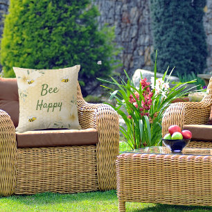 Fijne hommels gele honingraat humor buitenkussen