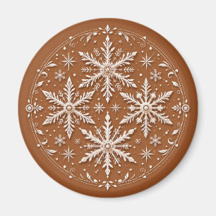Fijne Ingewikkelde Witte Sneeuwvlokken Magneet