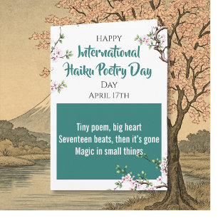Fijne Internationale Haiku Dag! 17 april Kaart