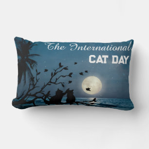 Fijne Internationale Kattendag Zwarte Kat Onder Ma Kussen