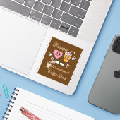 Fijne Internationale koffiedag.. Sticker (Laptop met iPhone)