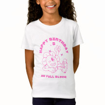 Fijne Jersey T-shirt Gelukkige verjaardag in volle