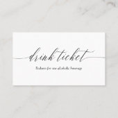 Fijne kalligrafie Foto Wedding Drink Ticket (Achterkant)