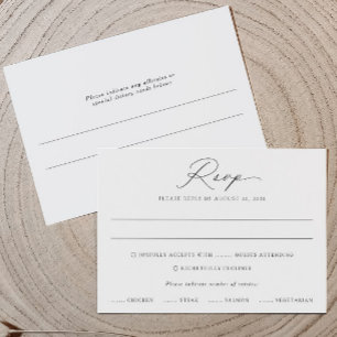 Fijne kalligrafie trouw-RSVP kaart