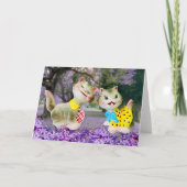 Fijne katten met bloemen kaart (Voorkant)